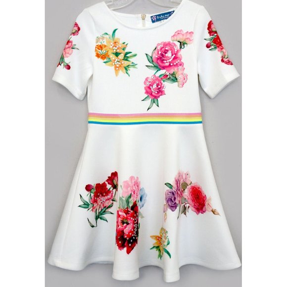 ❤️ Last chance! ❤️ sz 12 NEW Truly Me Hannah Banana Scuba Girls Dress Roses
